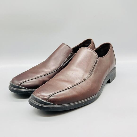 Cole Haan Shoes Mens 11 Brown Leather Slip On Oxford Dress Square Toe Classic